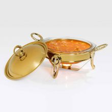 سوپ خوری کوچک تک استیل سری نگین دار طلایی کد 716G