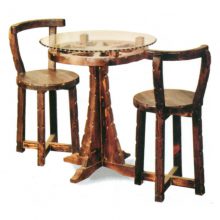 میز صندلی سه تکه گرد چوبی کد IGA-S115
