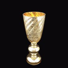 گلدان شیشه ای فینگیلی طلایی کد IGF-153