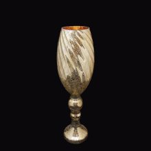گلدان شیشه ای پاتریس بلند طلایی کد IGF-177